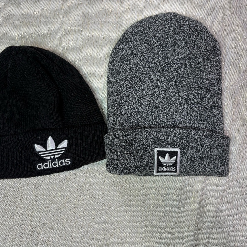 Adidas Black and Gray Beanie Set‎
